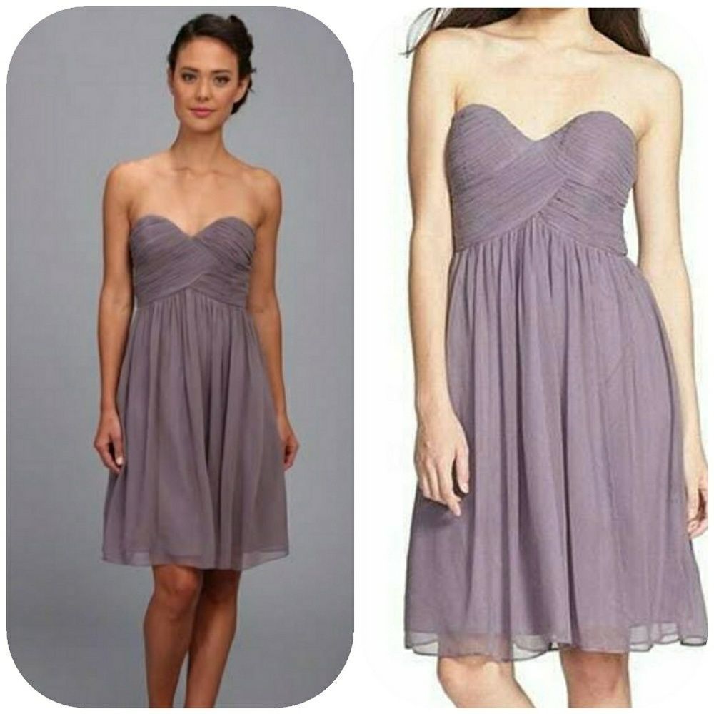 Donna Morgan Sarah Strapless Ruched Chiffon - Picture 1 of 5